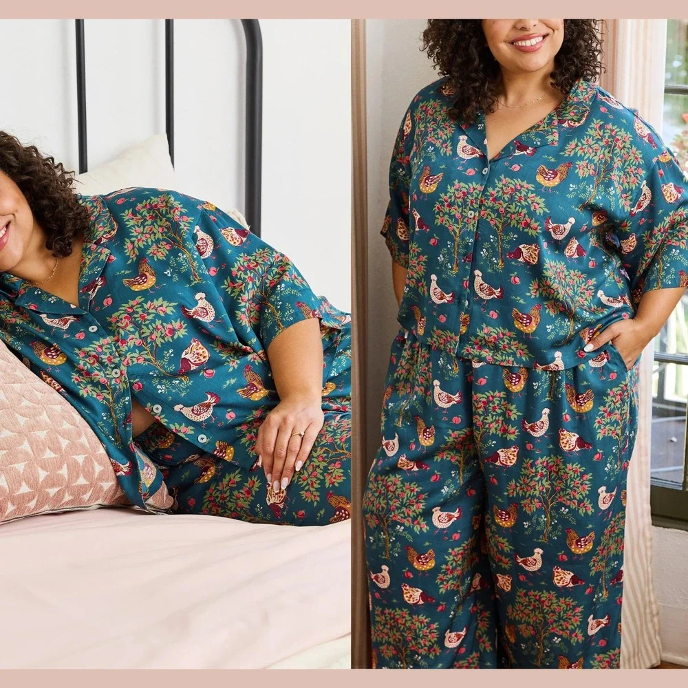 NWT $198 Printfresh [ Small Tall ] Eco Satin Wildest Dreams Set Hen House T2164 - Picture 3 of 16